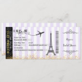 Paris Boarding Pass Invitation, Paris Invitation (Devant / Derrière)