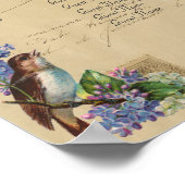 Paris Briefkaart Bird on Lilacs Seating Chart Poster (Hoek)