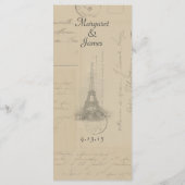 Paris Briefkaart Bird op Lilacs Menu Card (Achterkant)