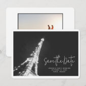 Paris Bruiloft Eiffeltoren Foto Save the Date Kaart (Voorkant / Achterkant)