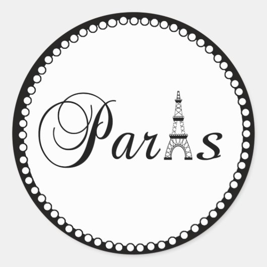 Paris Bruiloft Favor Cake Box Stickers (Voorkant)