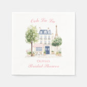 Paris Bruiloftsfeestje Parijse Café Servet (Voorkant)