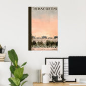 Paris Building Row Poster  Sunset Cityscape Quote (Bureau à domicile)