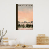 Paris Building Row Poster  Sunset Cityscape Quote (Cuisine)
