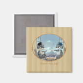Paris by Day Carré Magnet 2 inch - Joie (Recto/Verso)