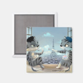 Paris by Day Carré Magnet 2 pouces (Recto/Verso)