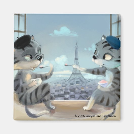 Paris by Day Carré Magnet 2 pouces (Devant)