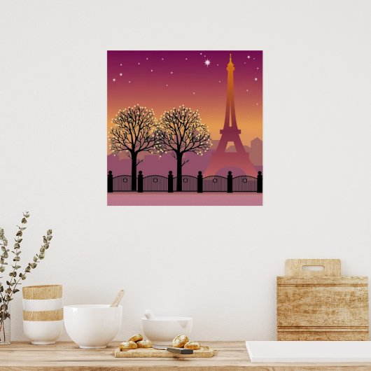 Paris by night Poster (Cuisine)