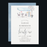 Paris Cafe Aquarelle 21e Invitation de fête d'anni<br><div class="desc">Invitation à la fête du 21ème anniversaire à thème parisien avec typographie manuscrite conçue pour être rapidement et facilement personnalisable selon vos spécificités d'événement.</div>