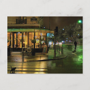 Paris Cafe bij nacht Briefkaart