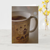 Paris Cafe Coffee Note Cards Kaart (Gele Bloem)