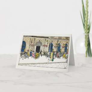 Paris Cafe Folded Note Card, Hartelijk dank Bedankkaart