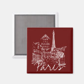 Paris cafe magnet magneet (Voorkant / Achterkant)