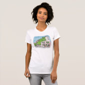 Paris Cafe Montmartre Kitty Cat T-Shirt (Voorkant volledig)