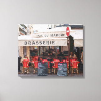 Paris Café op Rue Cler Gallery Wrap Canvas Kunst
