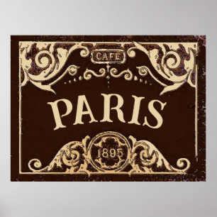 PARIS Cafe Sign  Poster