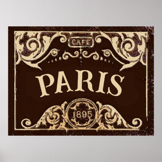 PARIS Cafe Sign  Poster (Voorkant)