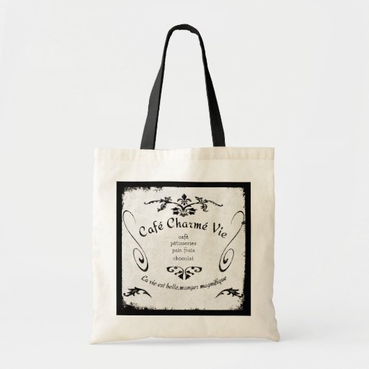 Paris Cafe Sign Tote (Voorkant)