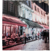 Paris Café Street Scene | Douchegordijn (Voorkant)