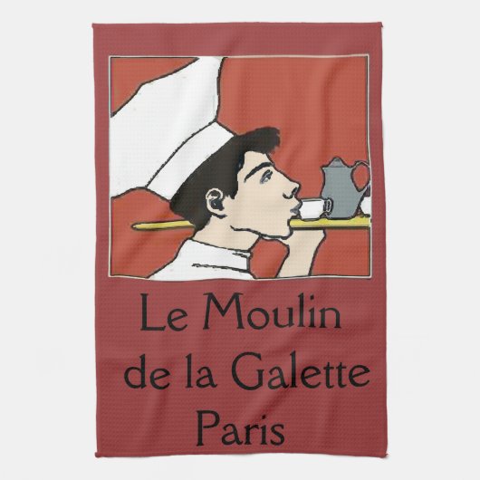 Paris Cafe, tekst toevoegen Theedoek (Verticaal)