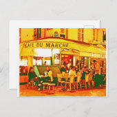 Paris Cafe Water Color Briefkaart (Voorkant / Achterkant)
