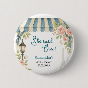 Paris Café Zei Ja Bruidsfeest Ronde Button 5,7 Cm