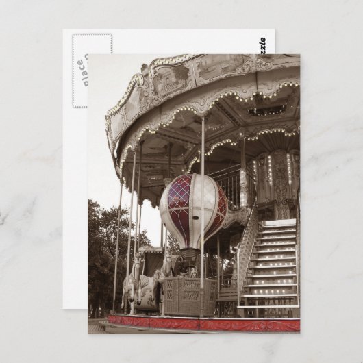 Paris Carousel Briefkaart (Voorkant / Achterkant)
