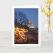 Paris Carousel Folded blank Wenskaart Kaart (Gele Bloem)