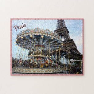 Paris Carrousel (& Eiffeltoren) met tekst Legpuzzel