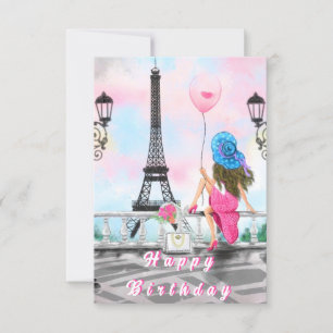 Paris Carte d'anniversaire avec Tour Eiffel