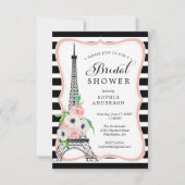 Paris Carte d'invitation de douche nuptiale Tour E (Devant)