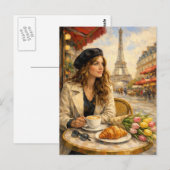 Paris - Carte postale de la Tour Eiffel - Café de (Devant / Derrière)
