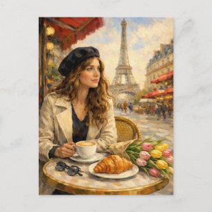 Paris - Carte postale de la Tour Eiffel - Café de 