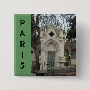 Paris Cemetary Vierkante Button 5,1 Cm