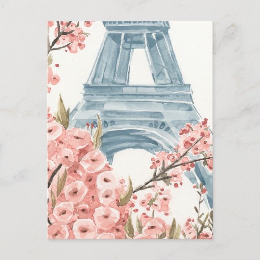 Paris Cherry Blossom Briefkaart (Voorkant)