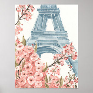 Paris Cherry Blossom Poster