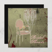  Paris Chic bruidsdouche uitnodiging (Voorkant / Achterkant)