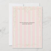 Paris Chic Faire-part de mariage à rayures roses (Dos)