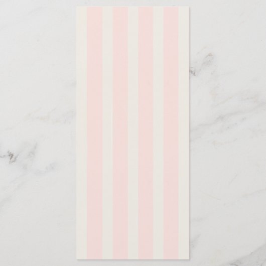 Paris Chic Pink Stripes Script Mariage Menu (Dos)