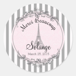 Paris Chic ronde gepersonaliseerde bedank cirkel Ronde Sticker