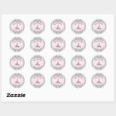 Paris Chic ronde gepersonaliseerde bedank cirkel Sticker (Vel)