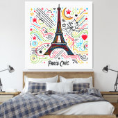 Paris Chic Vibes #1 Canvas Afdruk (Insitu (Slaapkamer))