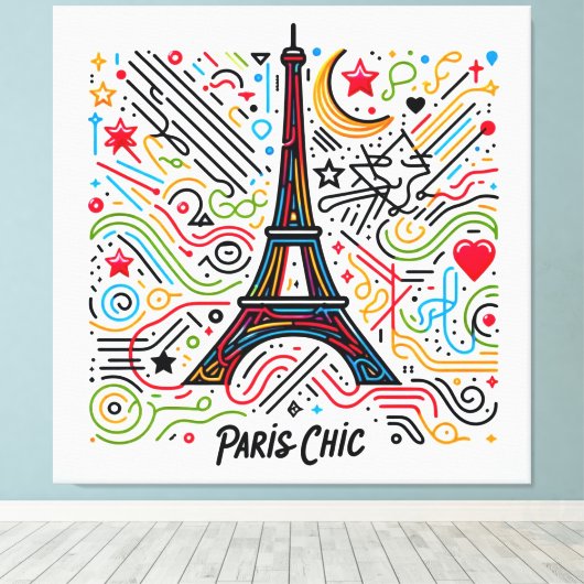 Paris Chic Vibes #1 Canvas Afdruk (Insitu (Houten vloer))