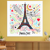 Paris Chic Vibes #1 Canvas Afdruk (Insitu (Woonkamer))