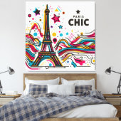 Paris Chic Vibes #2 Canvas Afdruk (Insitu (Slaapkamer))
