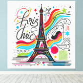 Paris Chic Vibes #4 Canvas Afdruk (Insitu (Houten vloer))