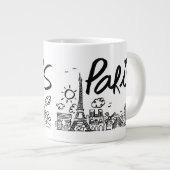 Paris City Doodle Extra Grote Beker (Voorkant rechts)
