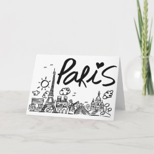 Paris City Doodle Kaart
