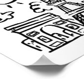 Paris City Doodle Poster (Hoek)