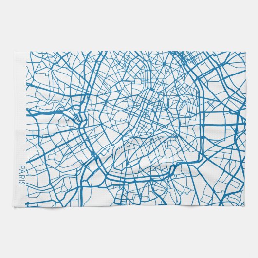 Paris City Map Kitchen Towel Theedoek (Horizontaal)